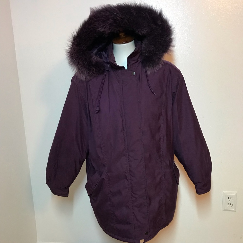 J G Hook Coat with Fox Fur Trim Hood